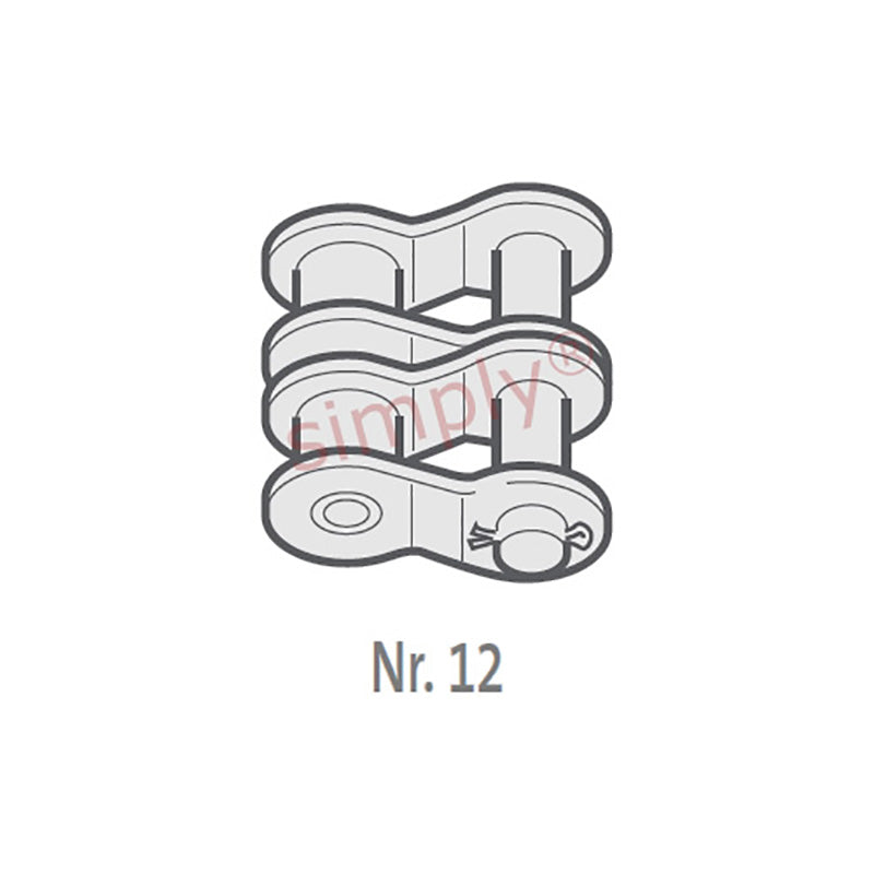 Branded 50-2-NO12 ANSI / AS Duplex Chain Single Cranked Cottered Link 5/8 inch Pitch