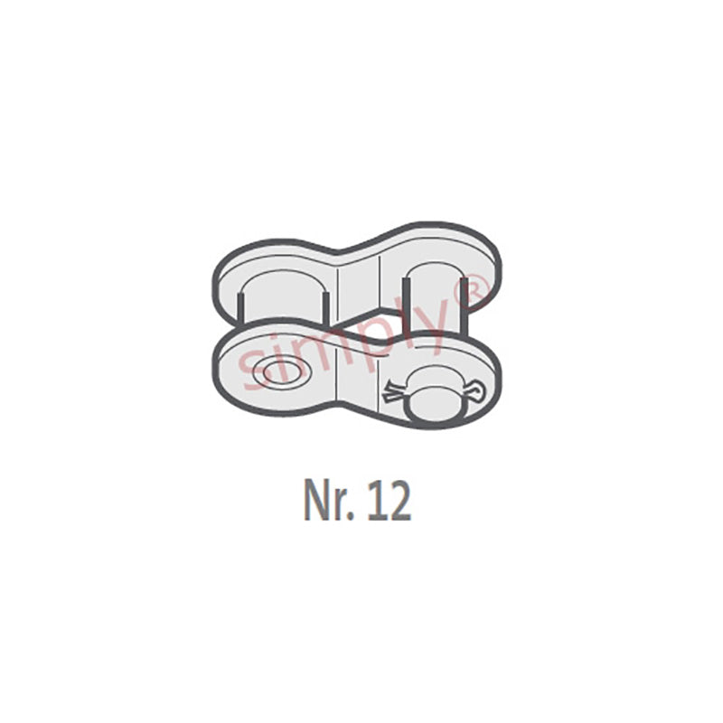 Branded 140-1-NO12 ANSI / AS Simplex Chain Single Cranked Cottered Link 1-3/4 inch Pitch