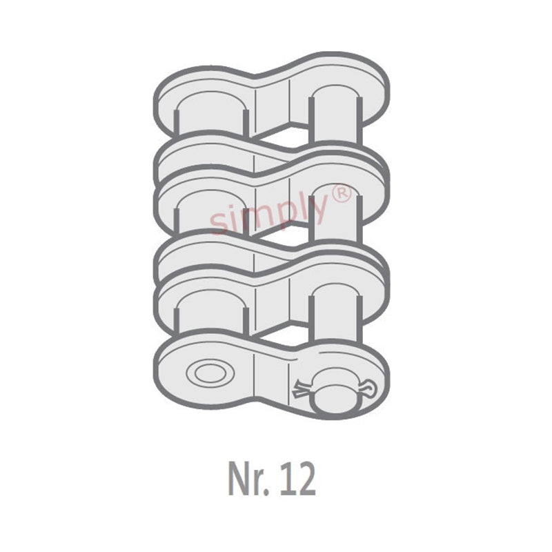 Renold SD 08B-3-NO12 BS Triplex Chain Single Cranked Cottered Link 1/2 inch Pitch