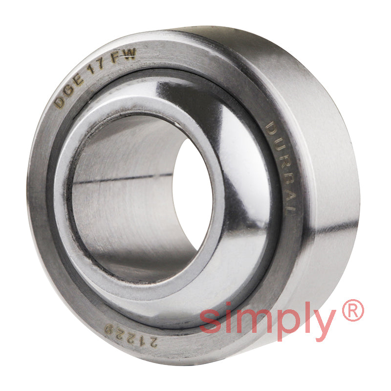Durbal DGE17FW Maintenance Free Steel / PTFE Lined Spherical Plain Bearing 17x35x20mm