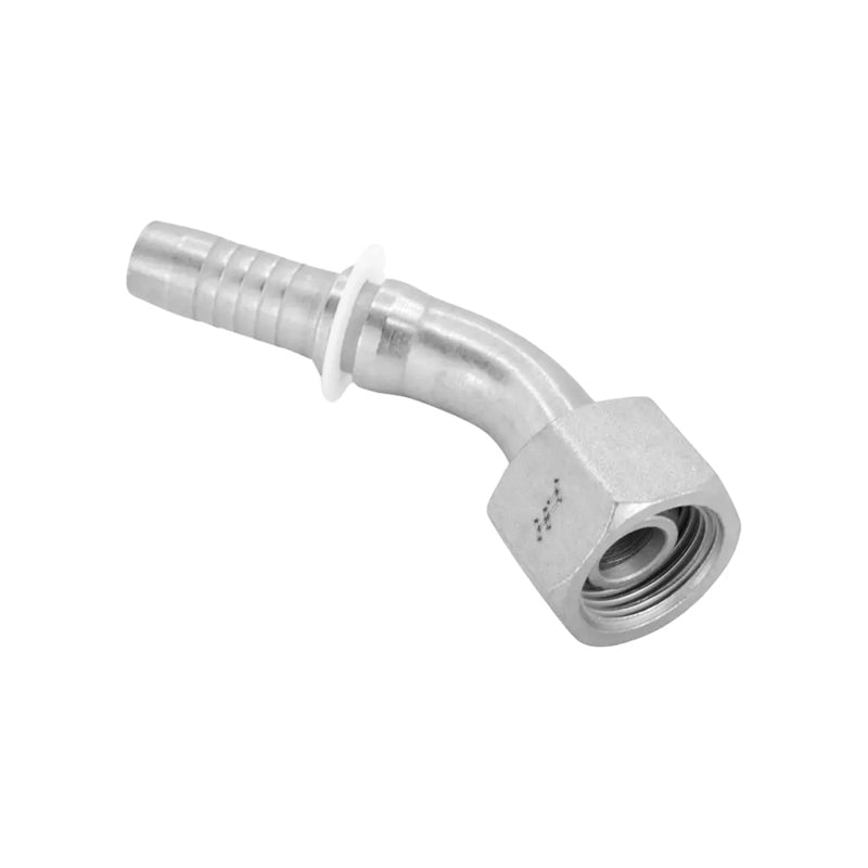 FLEXEQUIP/VOSS 3/8 inch BSP Female Two Piece Hose Fitting with 45 Degree Angle and 30mm Slip Nut - Allow 2-3 Days