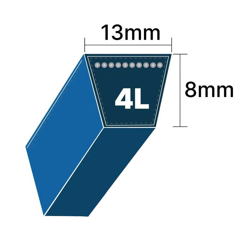 DRY-4L300K 4L Section 13x8mm Blue Cotton Dry Cover Kevlar Re-inforced Mower Wrapped V-Belt