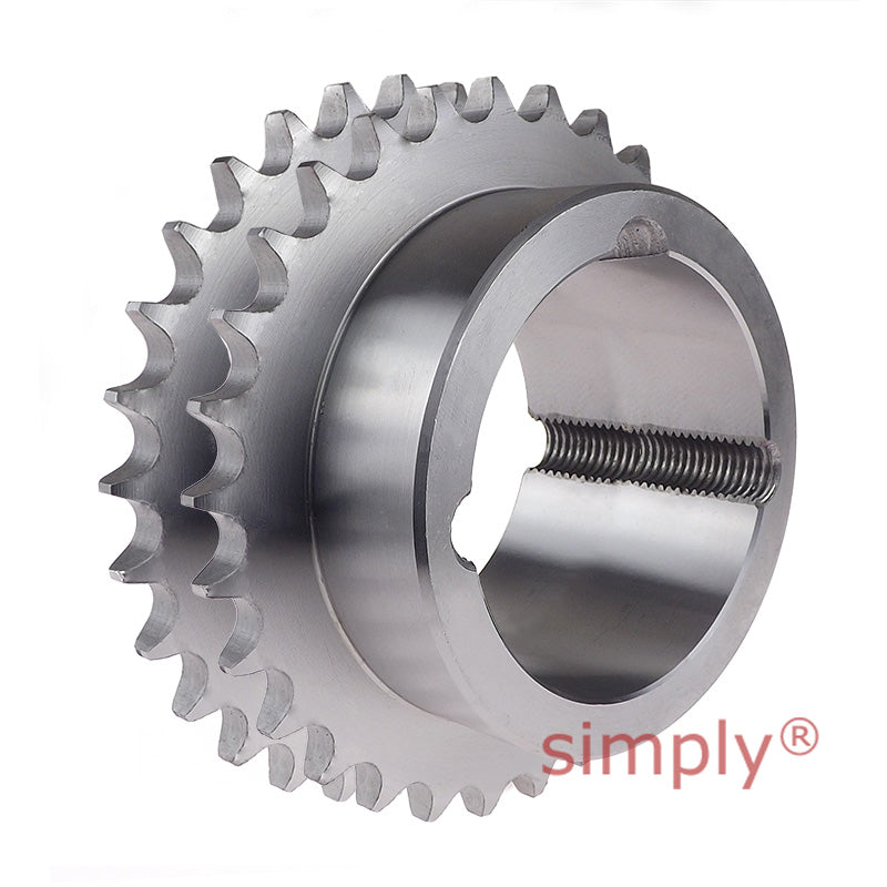 20 Tooth 16B Duplex Sprocket Tapered Locking Bush Type for 1 inch Pitch Chain (Bush not Incl.)