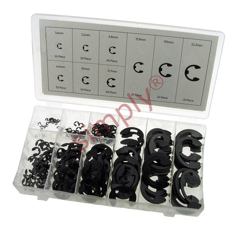 Approx 300 Piece E-Clip Kit Assortment