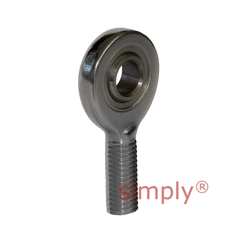 Fluro EAL60DNIRO Left Hand Stainless Steel / PTFE Lined Maintenance Free Male Plain Rod End M52x3 Thread