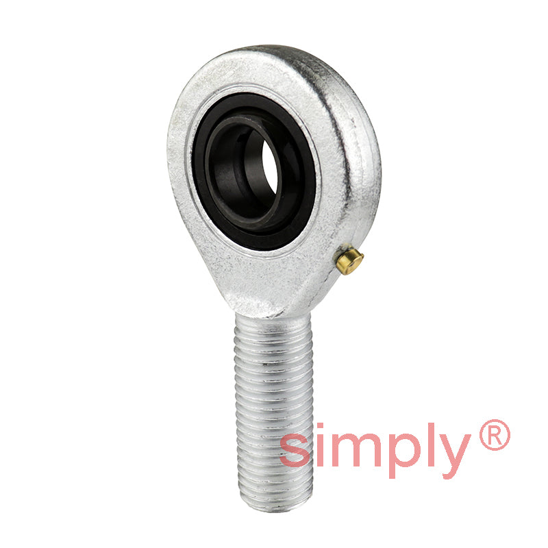 Budget EA17 Right Hand Steel / Steel Lined Plain Male Rod End 17mm Bore M16 Thread