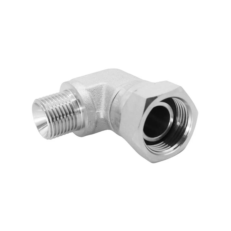 FLEXEQUIP 1 inch BSP Male to 1 inch BSP Female Swivel Hydraulic Adaptor with 90 Degree Angle Compact Elbow - Allow 2-3 Days