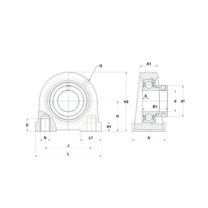 SNR ESPA204 Threaded Base Small Footprint Metric Pillow / Plummer Block Housing with Eccentric Collar Insert 20mm Bore
