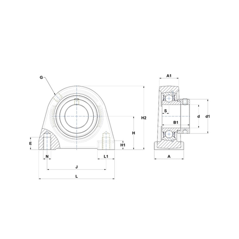 SNR ESPAE210 Threaded Base Small Footprint Metric Pillow / Plummer Block Housing with Eccentric Collar Insert 50mm Bore - Allow 2-3 Days