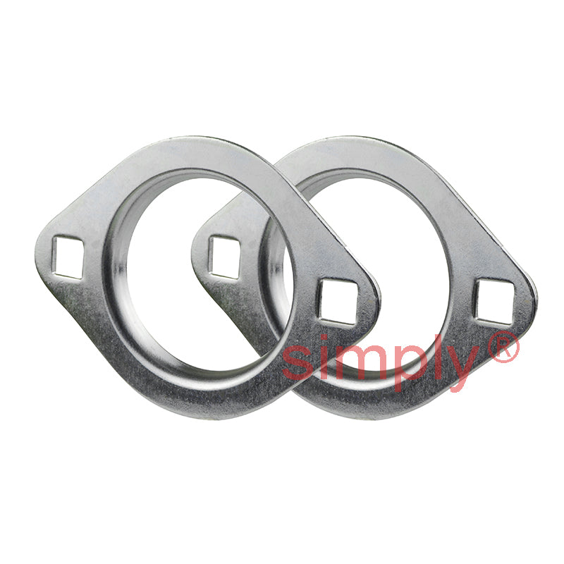SNR ESPFL204 Metric Two Bolt Oval Pressed Steel Bearing Housing with 20mm Eccentric Collar Insert