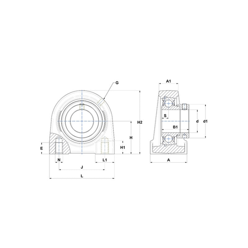 SNR ESPG207 Threaded Base Small Footprint Metric Pillow / Plummer Block Housing Supplied with Eccentric Collar Insert 35mm Bore - Allow 2-3 Days