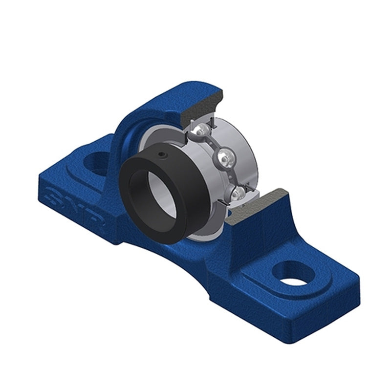 SNR EXP208 Metric Cast Iron Two Bolt Pillow / Plummer Block Housing with 40mm Eccentric Collar Insert - Allow 2-3 Days