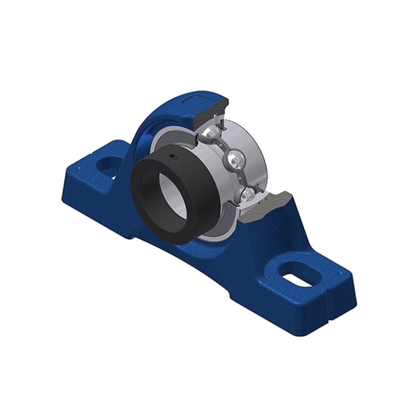 SNR EXPE208 Metric Cast Iron Two Bolt Pillow / Plummer Block Housing with 40mm Eccentric Collar Insert - Allow 2-3 Days