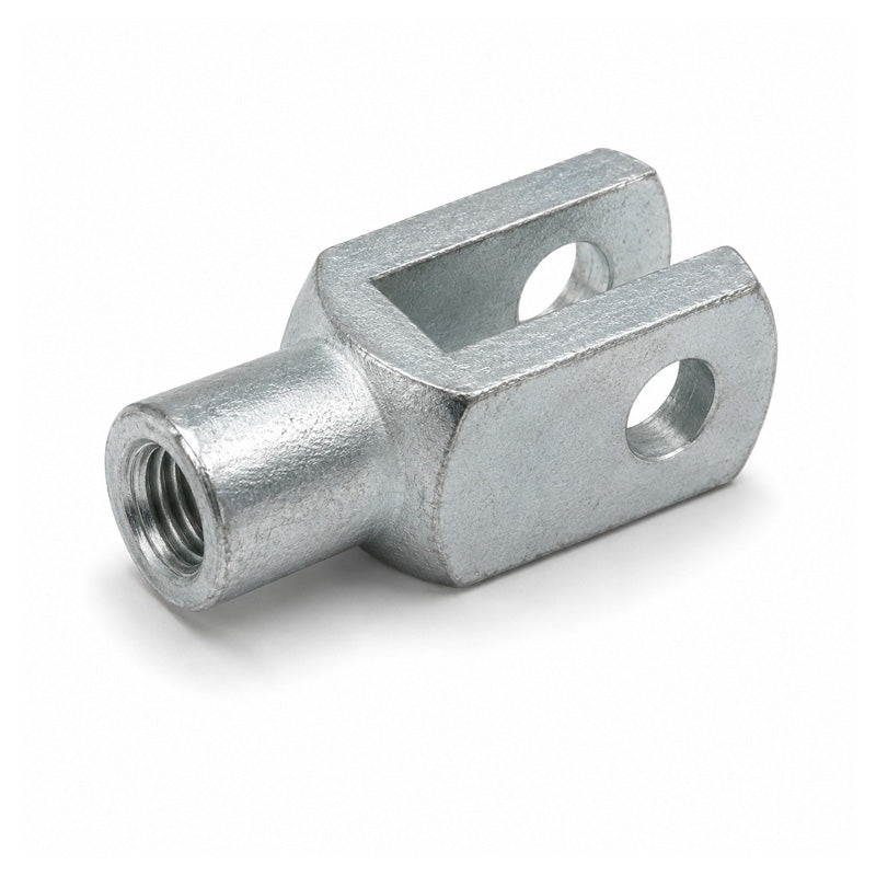 Durbal DG04X08 Right Hand Female Galvanised Steel Clevis 4mm Bore 8mm Base / Bore Center M4x0.7 Thread - Allow 7-10 Days