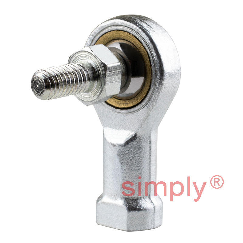Dunlop FS-M06S Right Hand Metric Steel / PTFE Lined Maintenance Free Studded Female Rod End M6x1 Thread