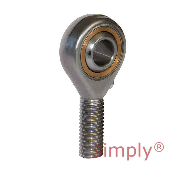 Fluro GALRS05 Left Hand Stainless Steel / Bronze Male Plain Rod End (without lubrication fitting) M5 Thread