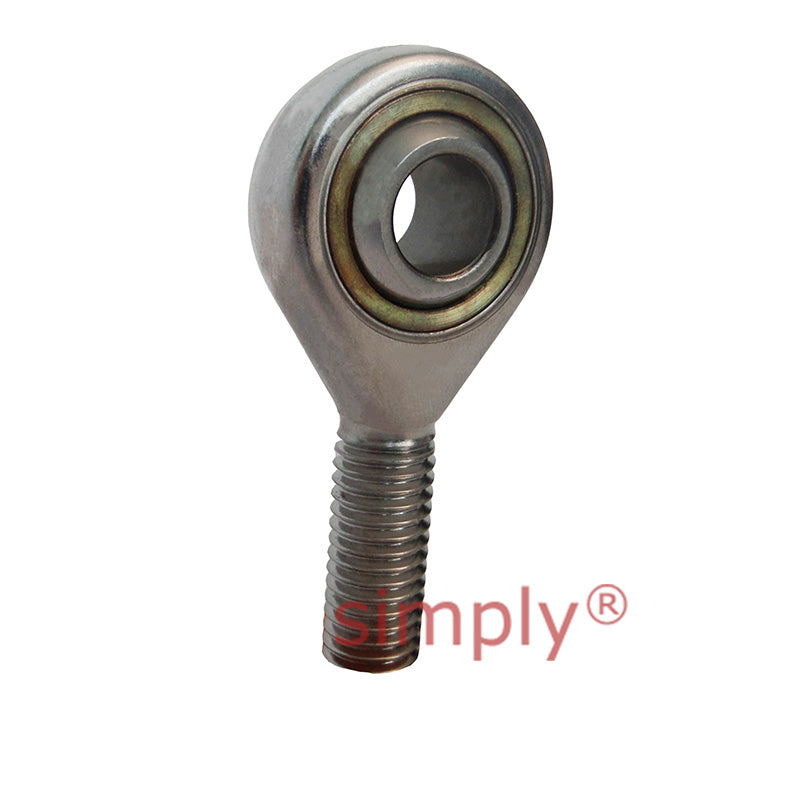 Fluro GALRSW12 Left Hand Stainless Steel / PTFE Lined Maintenance Free Male Plain Rod End M12 Thread