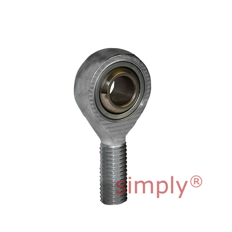 Fluro GALSW08 Left Hand Zinc Plated Steel / PTFE Lined Maintenance Free Male Plain Rod End M8 Thread