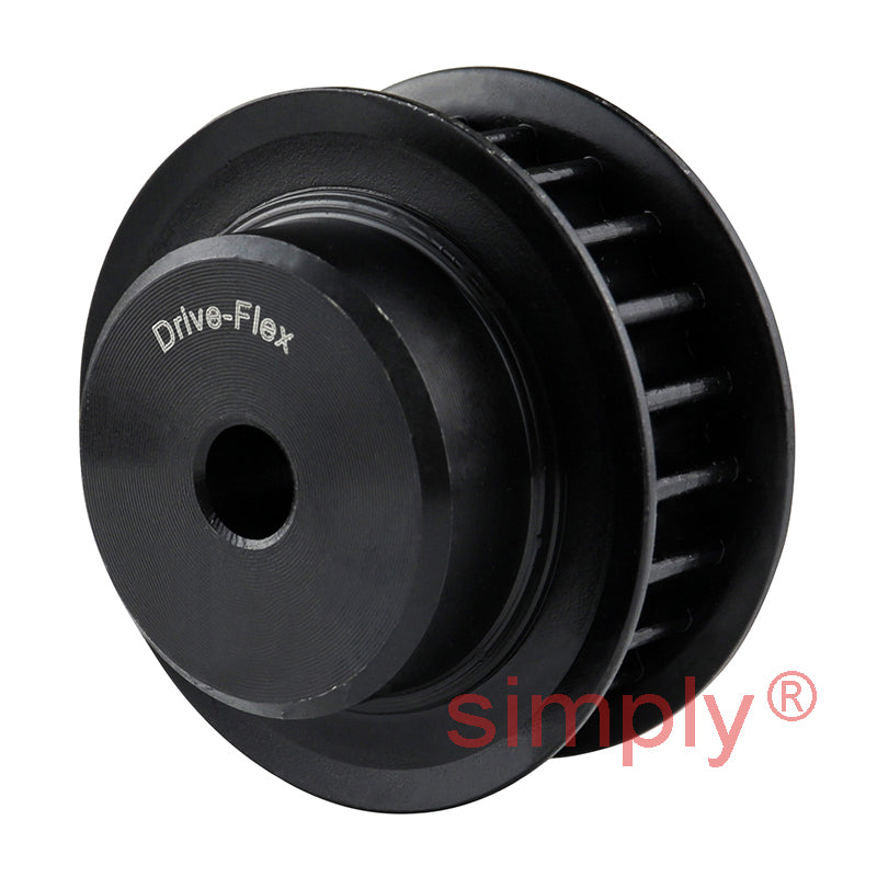 P22-5M-25F - 5mm Pitch 22 Tooth Flanged HTD Type Steel Pilot Bore Timing Pulley for 25mm Wide Belts