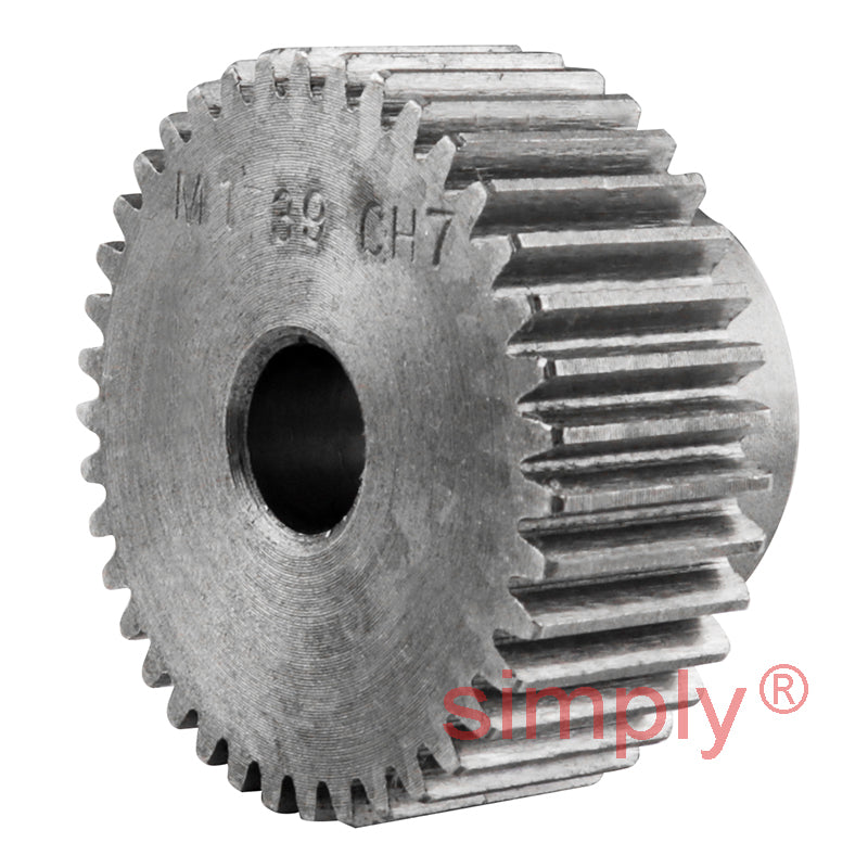 SS10/39B-10 Metric EN8 Spur Gear 39 Tooth 1 Mod Pilot Bored 12mm Or Smaller (H8)