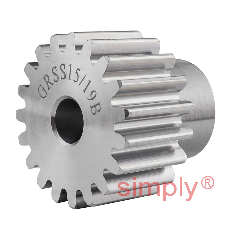 SS15/19B-8 Metric EN8 Spur Gear 19 Tooth 1.5 Mod Pilot Bored 10mm Or Smaller (H8)