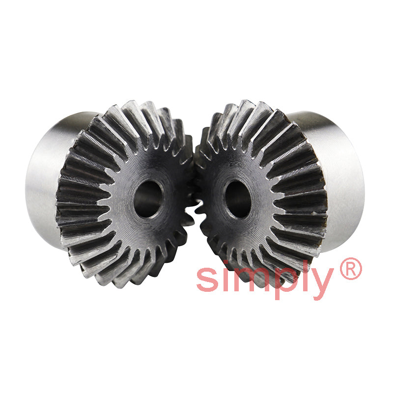 SBM25/18 Metric En8 Steel Mitre Gear (Set of 2) 18 Tooth 2.5 MOD 20 Deg Pressure Angle
