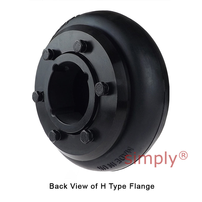 Major Branded F90H/F90H Outer Facing Taper Bores Type Tyre Drive Coupling Assembly with Natural Rubber Tyre