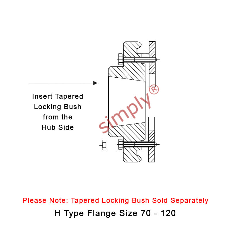 Major Branded F80H-MB Drive Coupling Outer Tapered Locking Bush Type Max Bush Bore 50mm / 2 inch