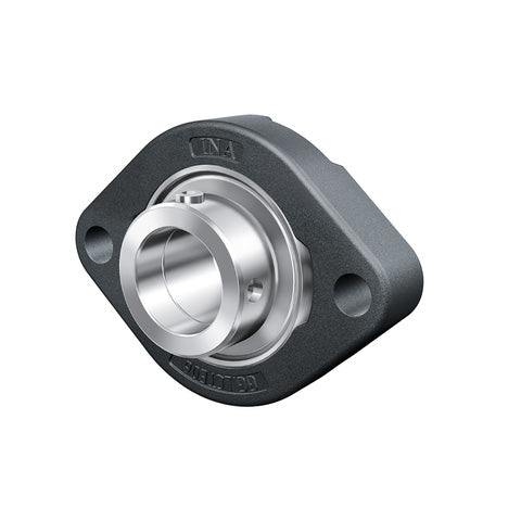 INA FLCTE15XL Two Bolt Cast Iron Oval Housing with Eccentric Collar Insert 15mm Bore