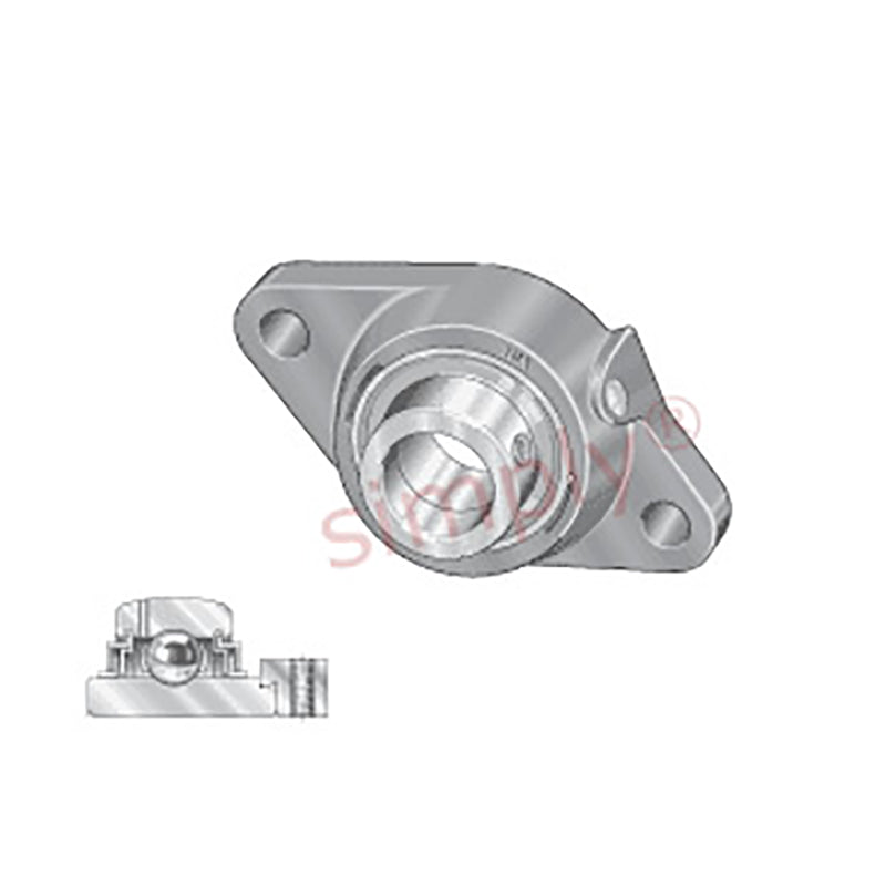 INA LCJT20XLN Two Bolt Cast Iron Oval Housing with Eccentric Collar Insert for Wide Temperatures 20mm Bore