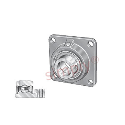 INA PCF35XL Four Bolt Cast Iron Square Housing with Eccentric Collar Insert 35mm Bore