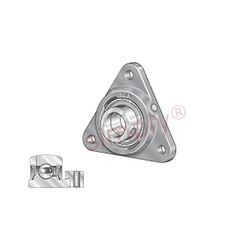 INA PCFTR20XL Three Bolt Cast Iron Triangular Housing Unit with Eccentric Collar Insert 20mm Bore