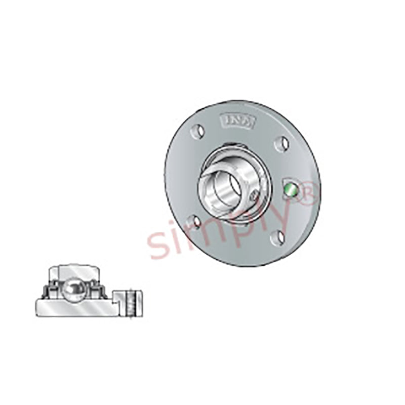 INA RME65214XL Four Bolt Cast Iron Round Housing with Eccentric Collar Insert 65mm Bore