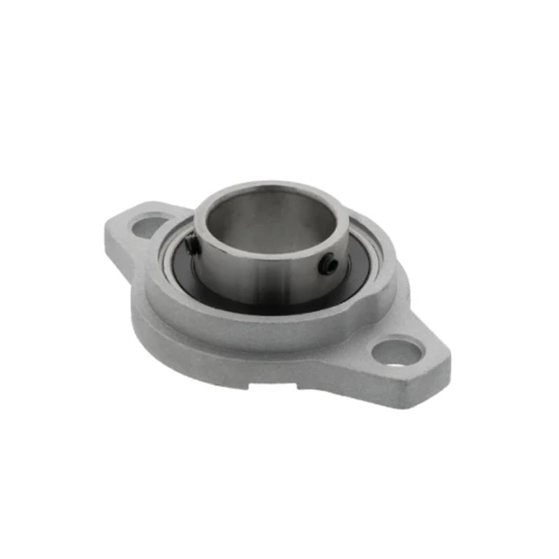 KFL003 Aluminium 2 Bolt Oval Bearing with Grub Screws 17mm Bore