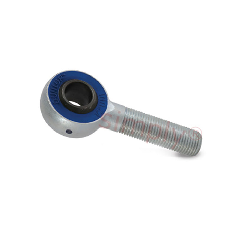 Dunlop MH-M08-6 Right Hand Metric Steel / Polyurethane Lined Maintenance Free Plain Male Rod End M8x1.25 Thread