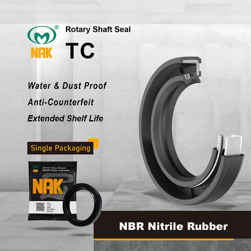 NAK 1.5x3.125x0.375 inch Nitrile Rubber Double Lip Rotary Shaft Oil Seal with Garter Spring TC