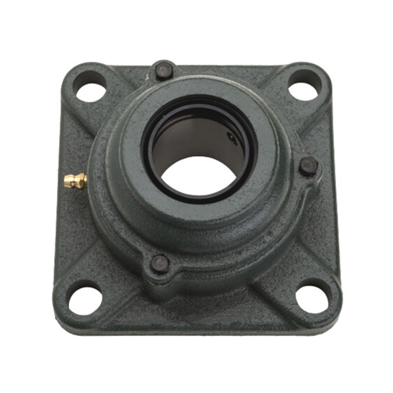 NTN M-C-UCF213-209D1 Imperial Four Bolt Square Cast Iron Flange Housing with 2-9/16 inch Bore Insert with Cast Iron Cover - Open Version - Allow 2-3 Days