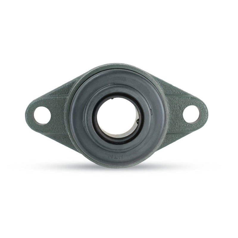 NTN M-C-UCFL201D1 Metric Two Bolt Oval Cast Iron Flange Housing with 12mm Bore Insert with Cast Iron Cover - Open Version - Allow 2-3 Days