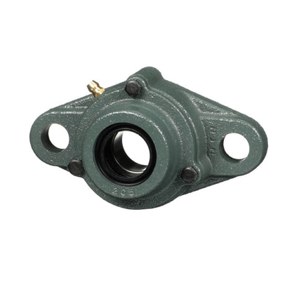 NTN C-UKFL318AD1/HA2318X Imperial Two Bolt Cast Iron Oval Housing with Cast Iron Cover - Open Version - Insert and Adaptor Sleeve Fits 3-3/16 inch Shaft - Allow 2-3 Days