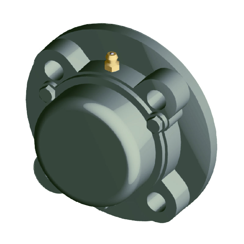 NTN M-CM-UCFC212-204D1 Imperial Four Bolt Cast Iron Round Flanged Housing with 2-1/4 inch Insert with Cast Iron Cover - Closed Version - Allow 2-3 Days