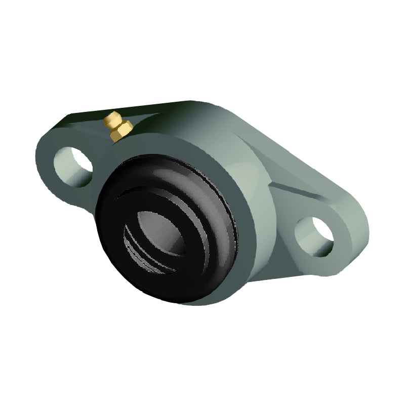 NTN S-UCFLX06D1 Metric Two Bolt Oval Cast Iron Flange Housing with 30mm Bore Insert with Steel Plate Cover - Open Version - Allow 2-3 Days