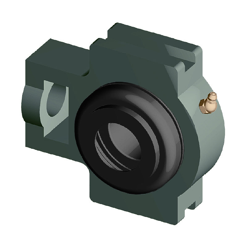 NTN S-UCTX05-015D1 Imperial Cast Iron Take Up Unit with 15/16 inch Bore Bearing Unit with Steel Plate Cover - Open Version - Allow 2-3 Days