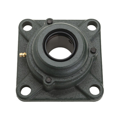 NTN S-UKF209AD1/HA2309 Imperial Four Bolt Square Cast Iron Housing with Steel Plate Cover - Open Version - Insert and Adaptor Sleeve Fits 1-7/16 inch Shaft - Allow 2-3 Days