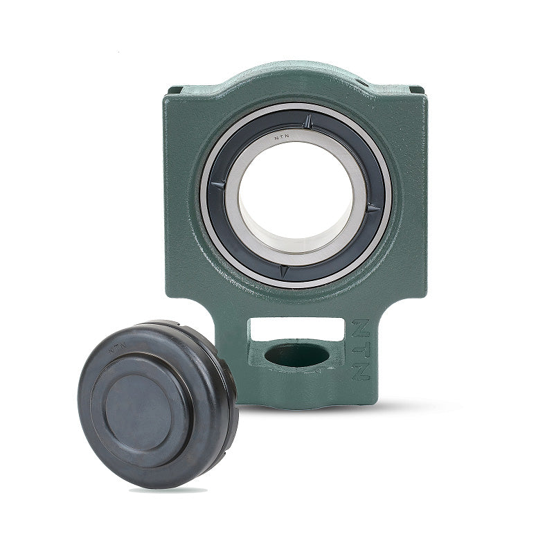 NTN SM-UKT209ED1/HE2309X Imperial Cast Iron Take Up Unit with Steel Plate Cover - Closed Version - Insert and Adaptor Sleeve Fits 1-1/2 inch Shaft - Allow 2-3 Days