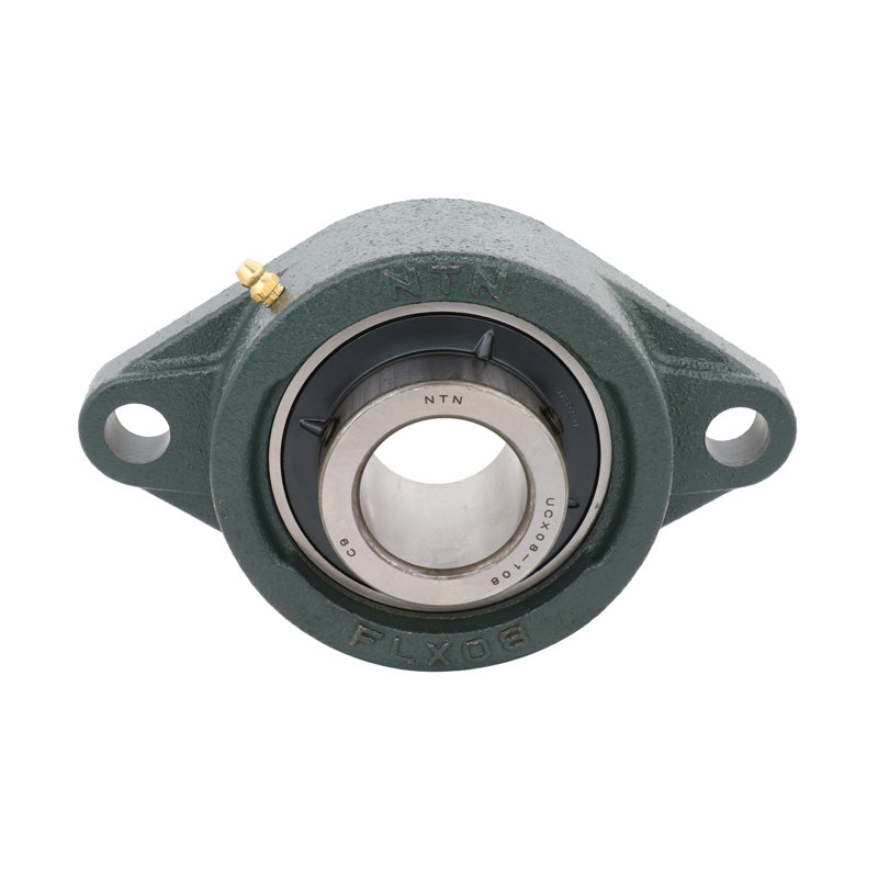 NTN M-UCFL213-209D1 Imperial Two Bolt Oval Cast Iron Flange Housing with 2-9/16 inch Bore Insert - Allow 2-3 Days