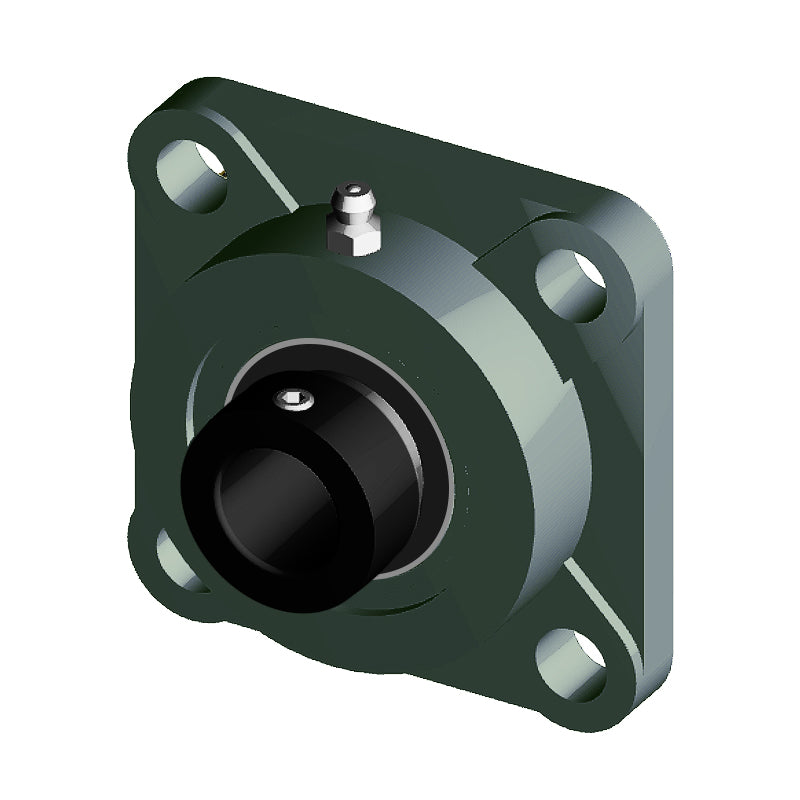 NTN M-UELF207-105D1 Imperial Four Bolt Square Cast Iron Flange Housing with 1-5/16 inch Bore Eccentric Collar Insert - Allow 2-3 Days