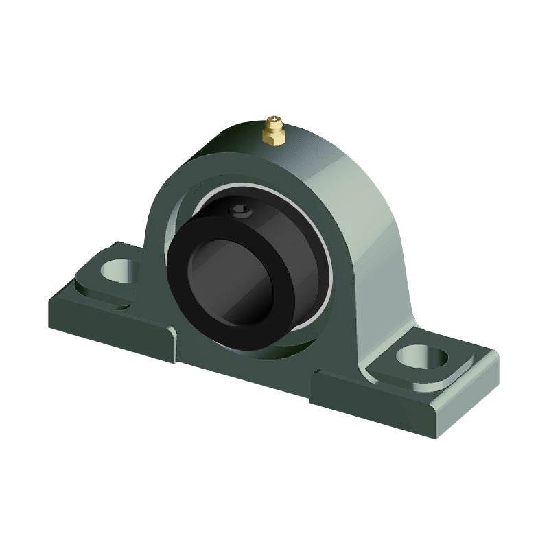 NTN M-UELP206-101D1 Imperial Cast Iron Two Bolt Pillow / Plummer Block Housing with 1-1/16 inch Eccentric Collar Insert - Allow 2-3 Days