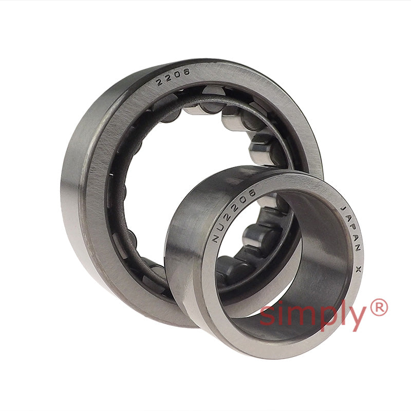 NU2206 Steel Cage Single Row Cylindrical Roller Bearing 30x62x20mm