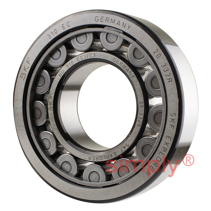 SKF NU310ECJ/C3 Steel Cage Single Row Cylindrical Roller Bearing 50x110x27mm