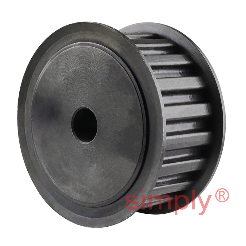 P26-L-050F - 3/8 inch Pitch 26 Tooth Flanged Pilot Bored Steel Timing Pulley for 1/2 inch Wide Belts